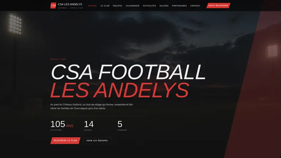 Aperçu du site CSA Football Les Andelys